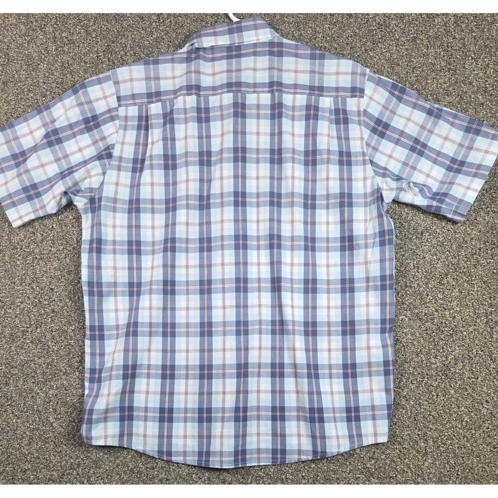 Wrangler Button Down Shirt Mens Large Blue Plaid Western Casual Work Wear‎ Short